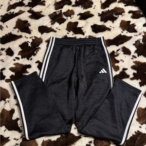 Adidas Kids Charcoal Joggers with White Stripes